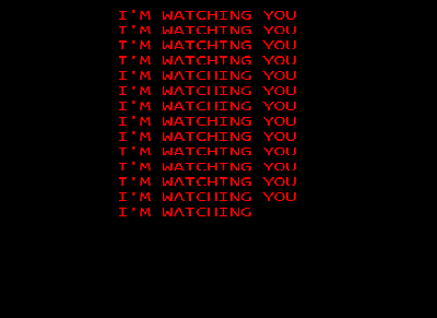 I&nbsp;AM&nbsp;WATCHING&nbsp;YOU by Cordula Ditz
