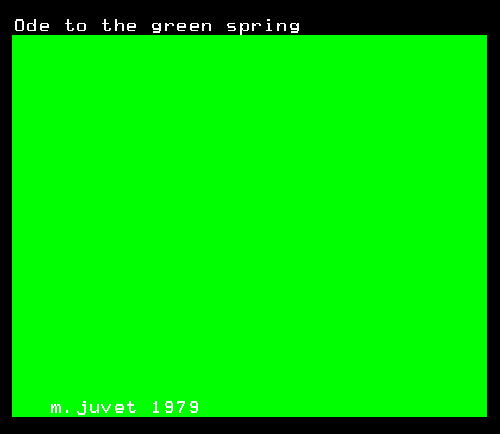 Ode to the green spring, Morten Juvet, 1979 (Reconstruction Mai van Ingen, 2026)
