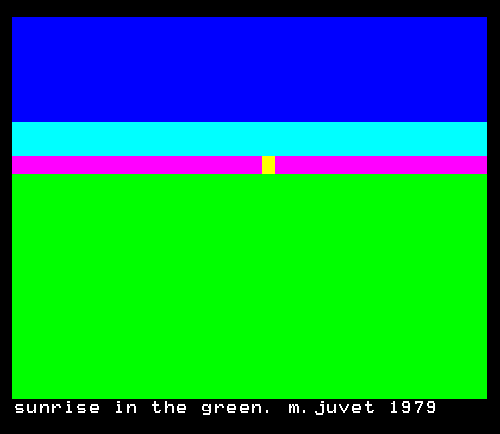 Sunrise in the green, Morten Juvet, 1979 (Reconstruction Mai van Ingen, 2026)
