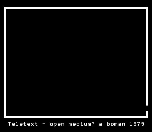 Teletext open medium, Arild Boman, 1979 (Reconstruction Mai van Ingen, 2026)