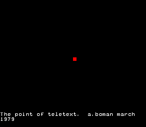 The point of teletext, Arild Boman, 1979 (Reconstruction Mai van Ingen, 2026)